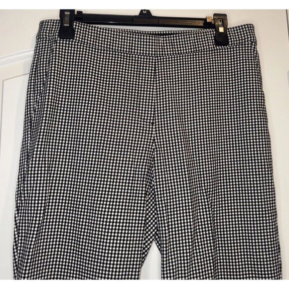 J.Jill Women’s Black & White Gingham Pull On Stretch Straight Leg Pants Sz 10 - Picture 2 of 11